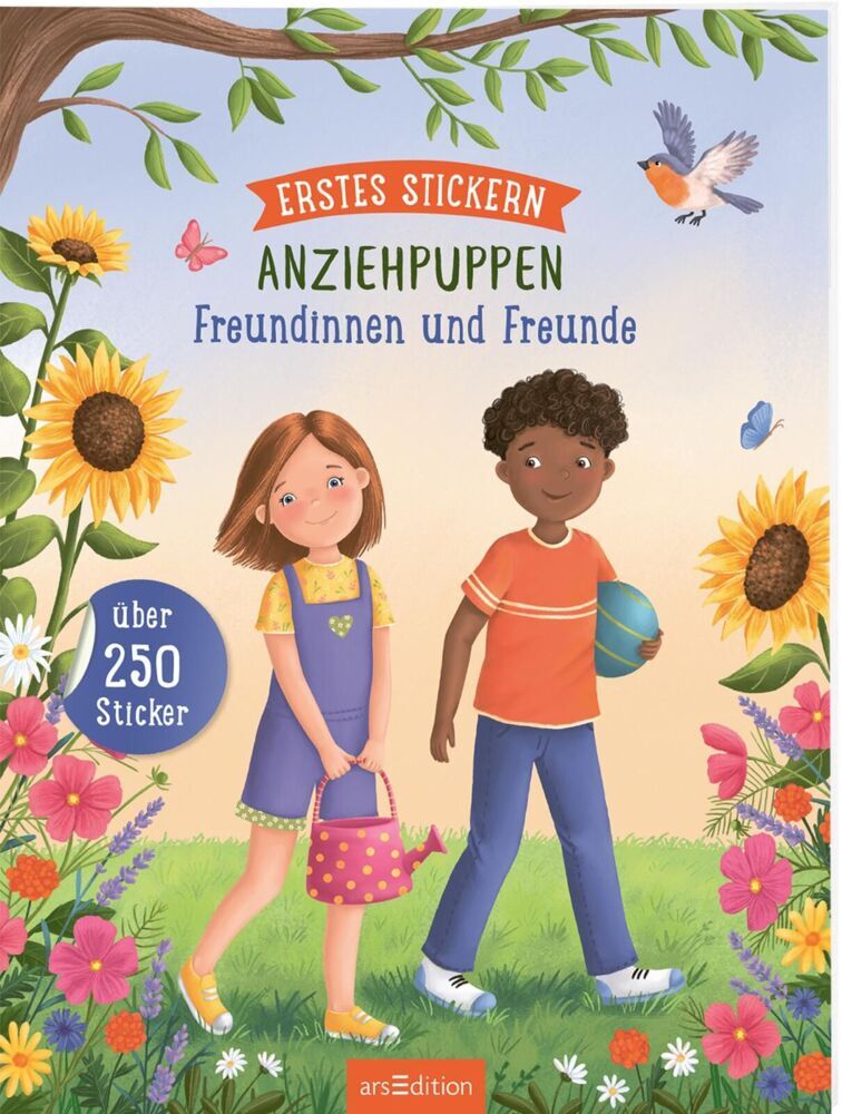 Erstes Stickern Anziehpuppen - Freundinnen und Freunde