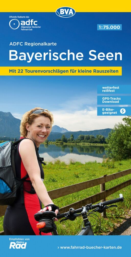 ADFC-Regionalkarte Bayerische Seen, 1:75.000, reiß- und wetterfest, mit kostenlosem GPS-Download der Touren via BVA-website oder Karten-App (Allgemeiner Deutscher Fahrrad-Club E.V. (Adfc))