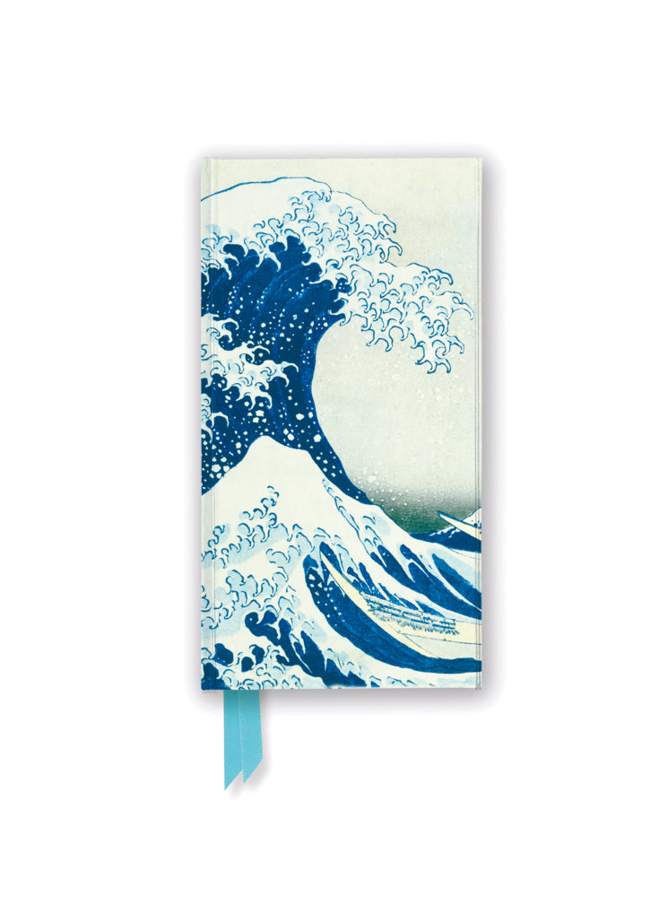 Schmales Hardcover-Notizbuch: Hokusai, Die große Welle (Flame Tree Publishing)