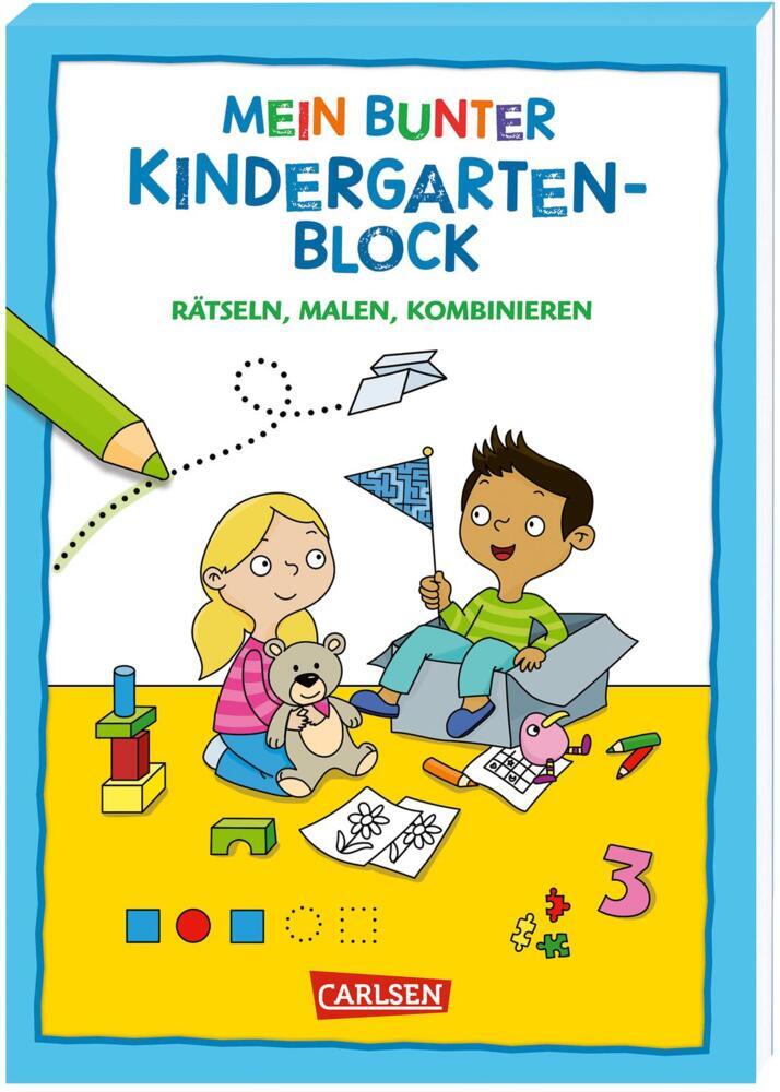 Rätseln für Kita-Kinder: Mein bunter Kindergarten-: Rätseln, malen, kombinieren (Hanna Sörensen)