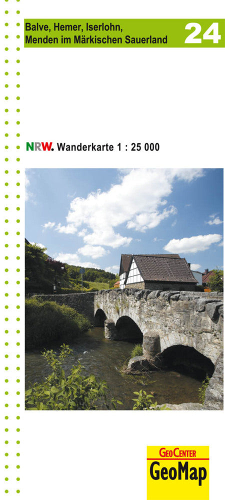 Balve, Hemer, Iserlohn, Menden im Märkischen Sauerland Blatt 24, topographische Wanderkarte NRW (Geobasisdaten: Land Nrw)