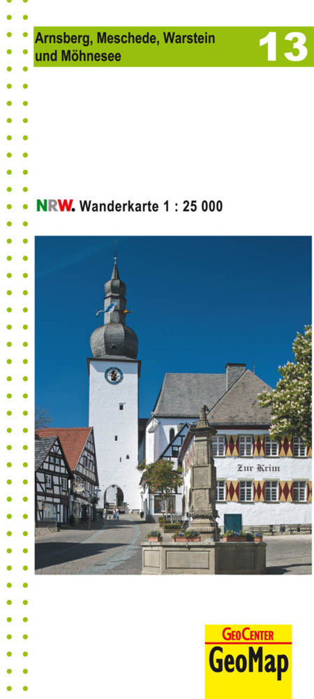 Arnsberg, Meschede, Warstein und Möhnsee Blatt 13, topographische Wanderkarte NRW (Geobasisdaten: Land Nrw)