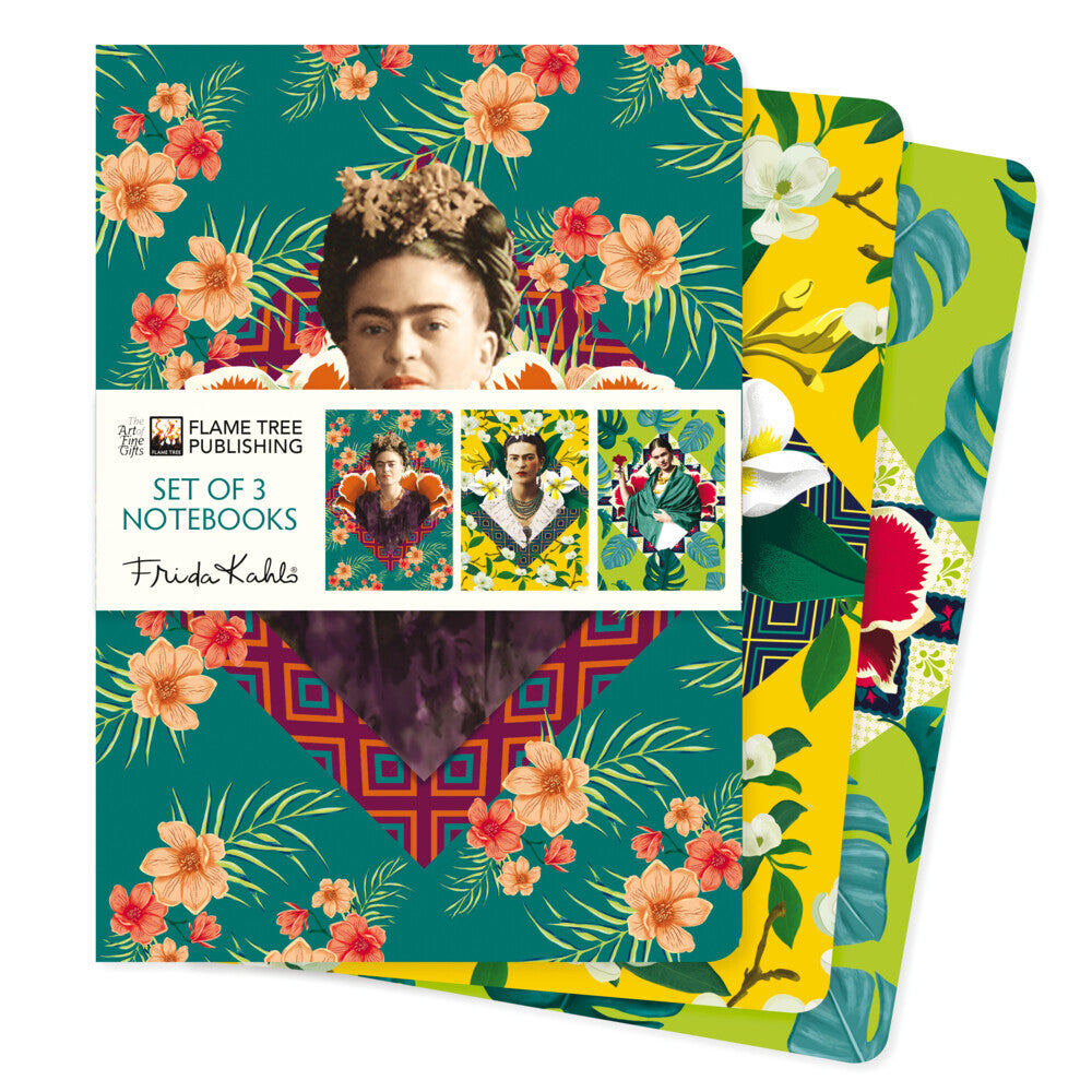 Dreier Set DIN-A5-Format-Notizbücher: Frida Kahlo (Flame Tree Publishing)