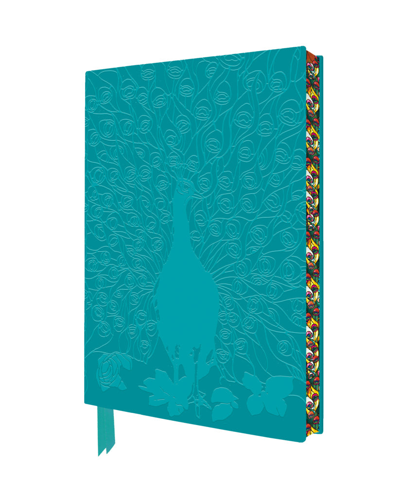 Exquisit Premium Notizbuch DIN A5: Louis Comfort Tiffany, Entfalteter Pfau (Flame Tree Publishing)