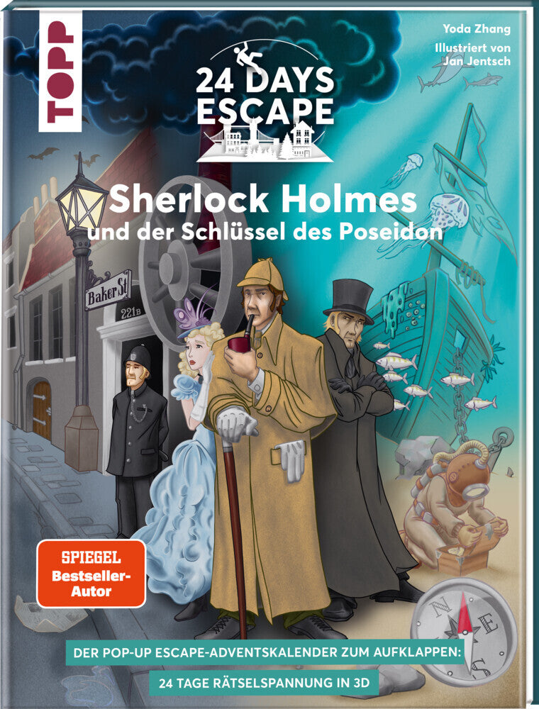 24 DAYS ESCAPE 3D Pop-Up-Adventskalender- Sherlock Holmes und der Schlüssel des Poseidon (Yoda Zhang)