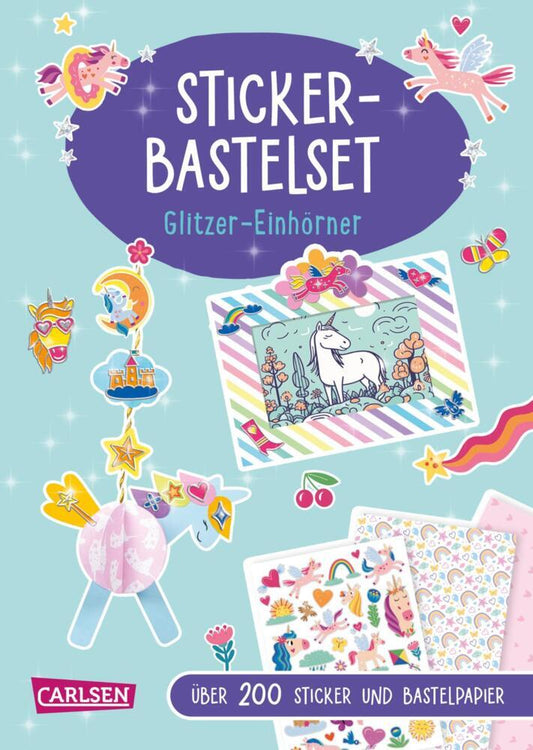 Bastelset für Kinder: Sticker-Bastelset: Glitzer-Einhörner (Anton Poitier)