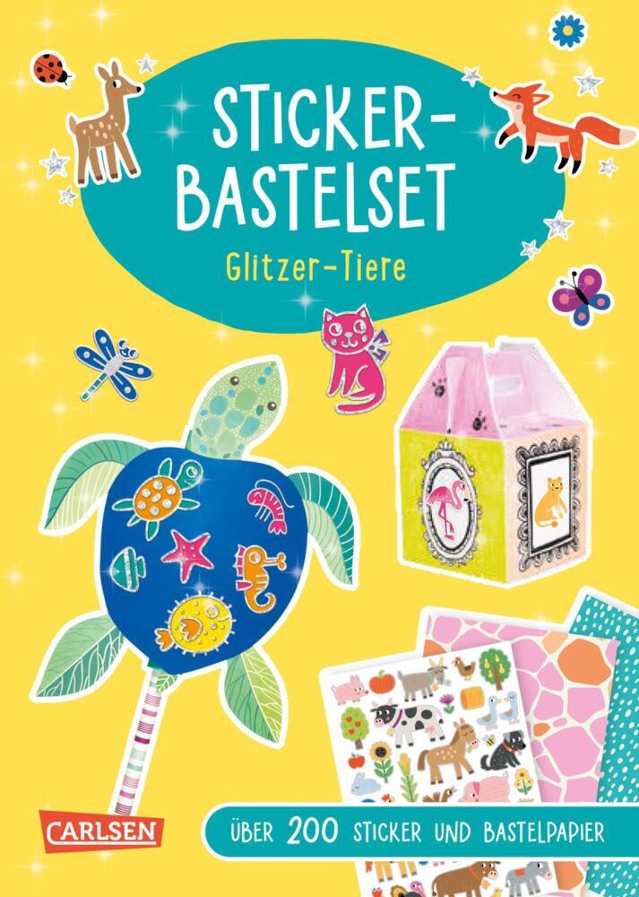 Bastelset für Kinder: Sticker-Bastelset: Glitzer-Tiere (Anton Poitier)