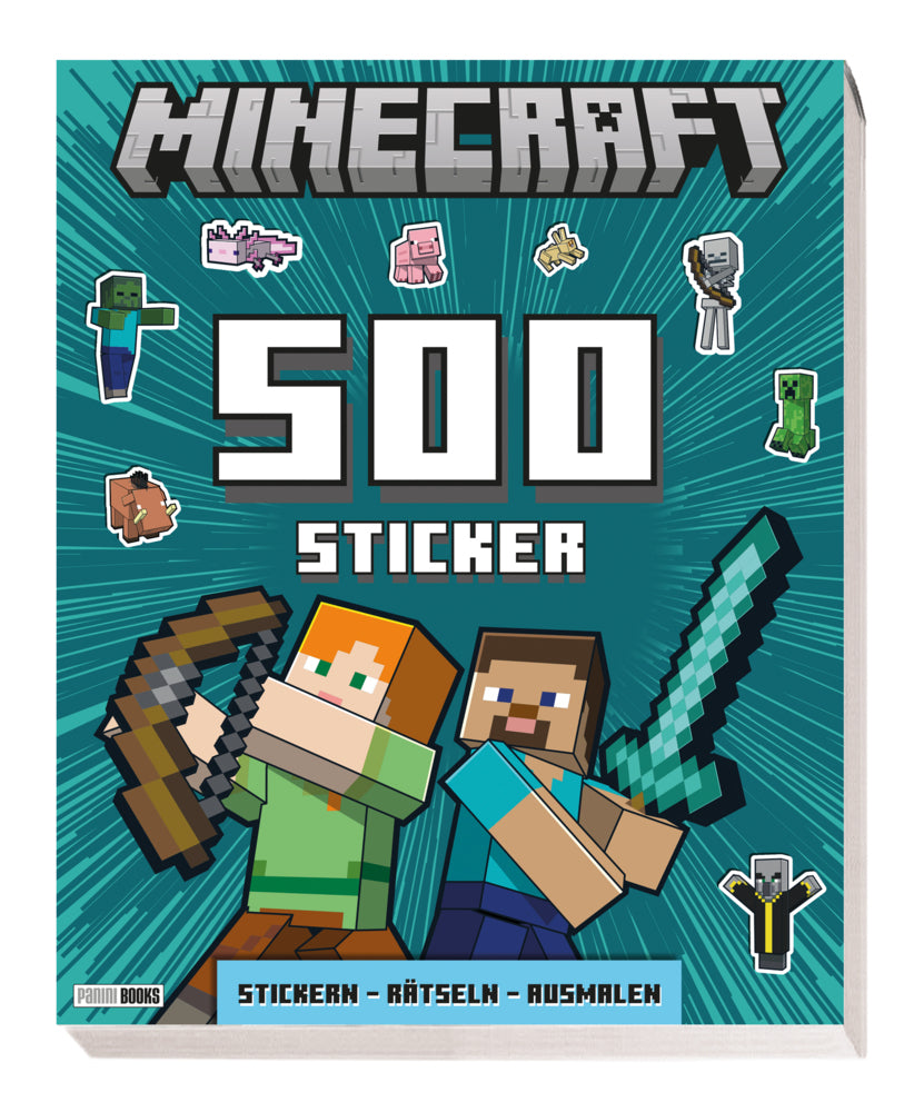 Minecraft: 500 Sticker- Stickern - Rätseln - Ausmalen (Panini)