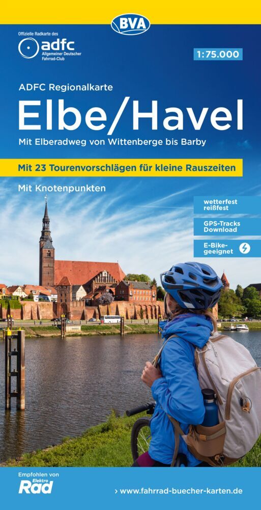ADFC-Regionalkarte Elbe/Havel, 1:75.000, mit Tagestourenvorschlägen, mit Knotenpunkten, reiß- und wetterfest, E-Bike-geeignet, GPS-Tracks Download (Allgemeiner Deutscher Fahrrad-Club E.V. (Adfc))