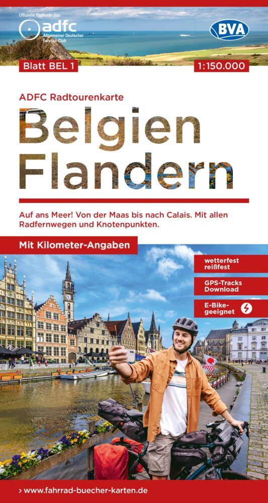 ADFC-Radtourenkarte BEL 1 Belgien Flandern 1:150.000, reiß- und wetterfest, E-Bike geeignet, GPS-Tracks Download (Allgemeiner Deutscher Fahrrad-Club E.V. (Adfc))