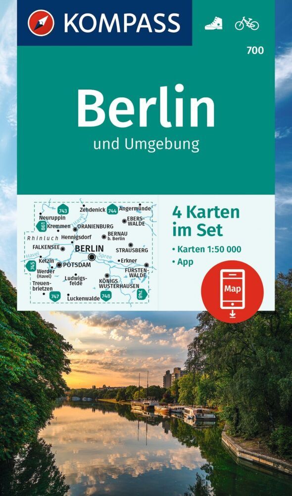 KOMPASS Wanderkarten-Set 700 Berlin und Umgebung (4 Karten) 1:50.000