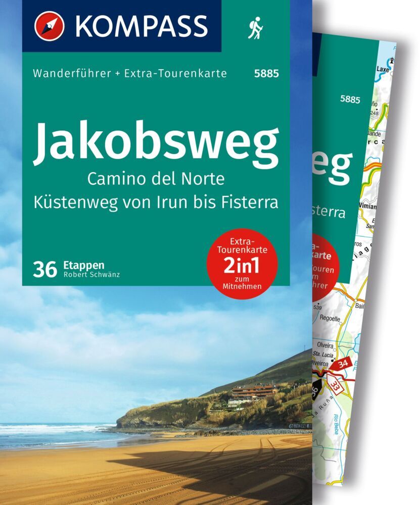 KOMPASS Wanderführer Jakobsweg Camino del Norte, 36 Etappen mit Extra-Tourenkarte (Rorbert Schwänz)