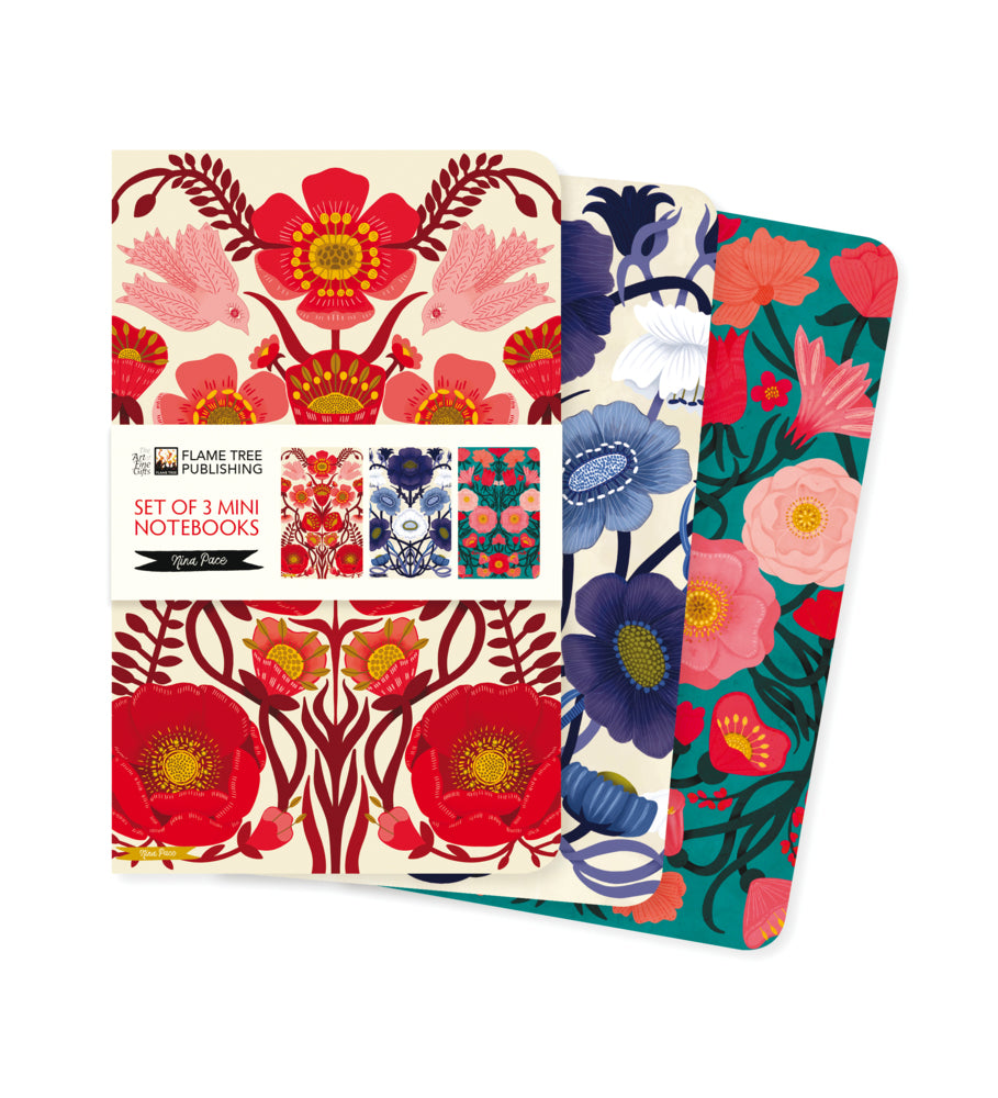 Dreier Set Mini-Notizbücher: Nina Pace (Flame Tree Publishing)