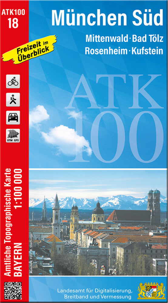 ATK100-18 München Süd (Amtliche Topographische Karte 1:100000) (Breitband Und Vermessung, Bayern Landesamt Für Digitalisierung)
