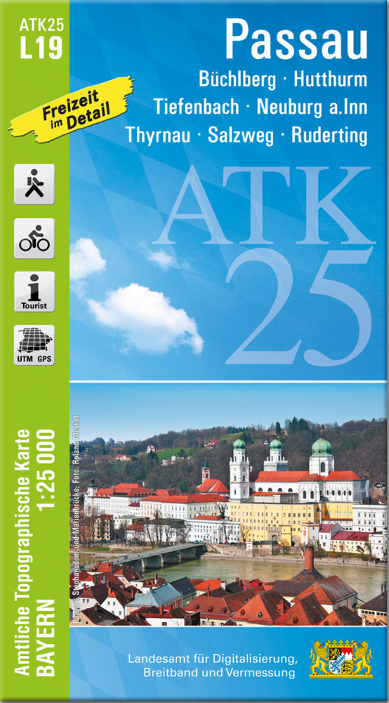 ATK25-L19 Passau (Amtliche Topographische Karte 1:25000) (Breitband Und Vermessung, Bayern Landesamt Für Digitalisierung)