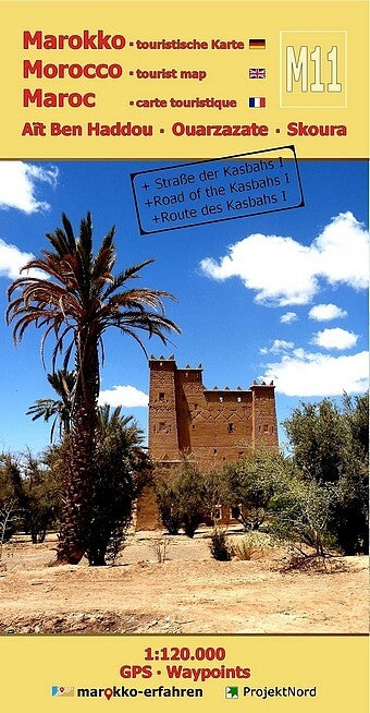 M11: Aït Ben Haddou - Ouarzazate - Skoura 1:120.000 + GPS-Waypoints (Www.Marokko-Erfahren.De)