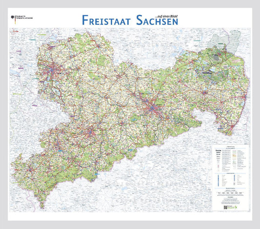 Freistaat Sachsen auf einen Blick! (Bkg - Bundesamt Für Kartographie Und Geodäsie)