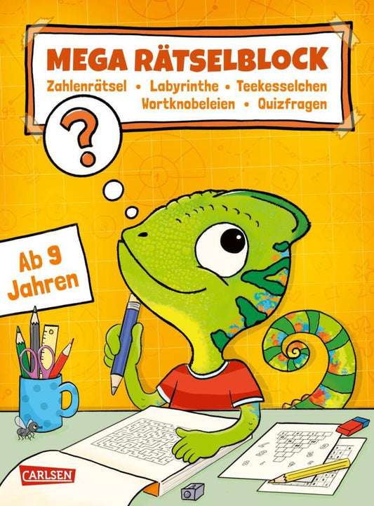 Rätseln für Kinder ab 8: Mega Rätselblock - Zahlenrätsel, Labyrinthe, Teekesselchen, Wortknobeleien, Quizfragen (Jasmin Riter)