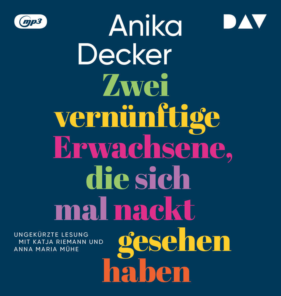 Zwei vernünftige Erwachsene, die sich mal nackt gesehen haben, 2 Audio-CD, 2 MP3 (Anika Decker)