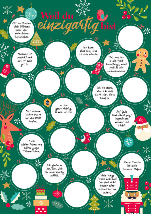 Weil du einzigartig bist - Der Rubbel-Adventskalender für Mädchen (Sybille Beck)