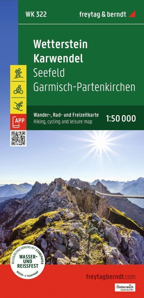 freytag & berndt Wanderkarte WK 322 Wetterstein - Karwendel, Seefeld - Garmisch-Partenkirchen 1:50.000