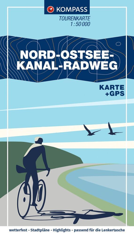KOMPASS Fahrrad-Tourenkarte Nord-Ostsee-Kanal-Radweg 1:50.000