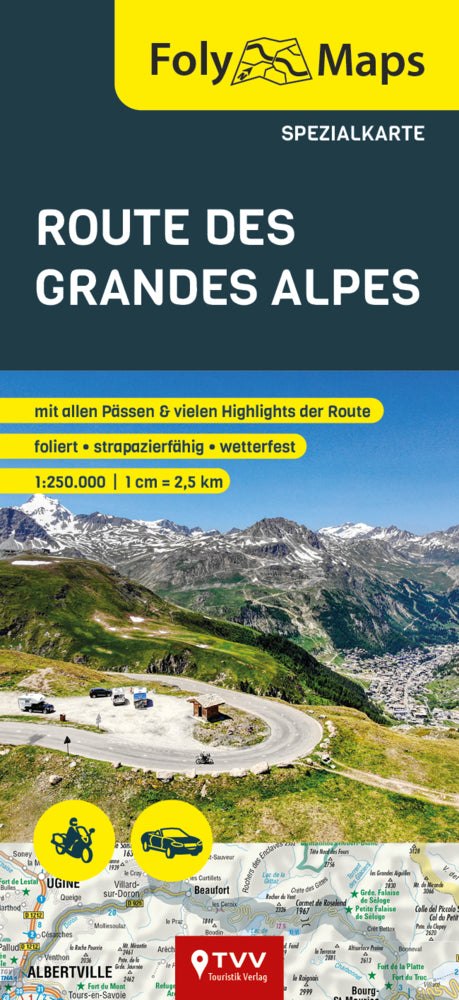 FolyMaps Route des Grandes Alpes Spezialkarte (Bikerbetten - Tvv Touristik Verlag Gmbh)