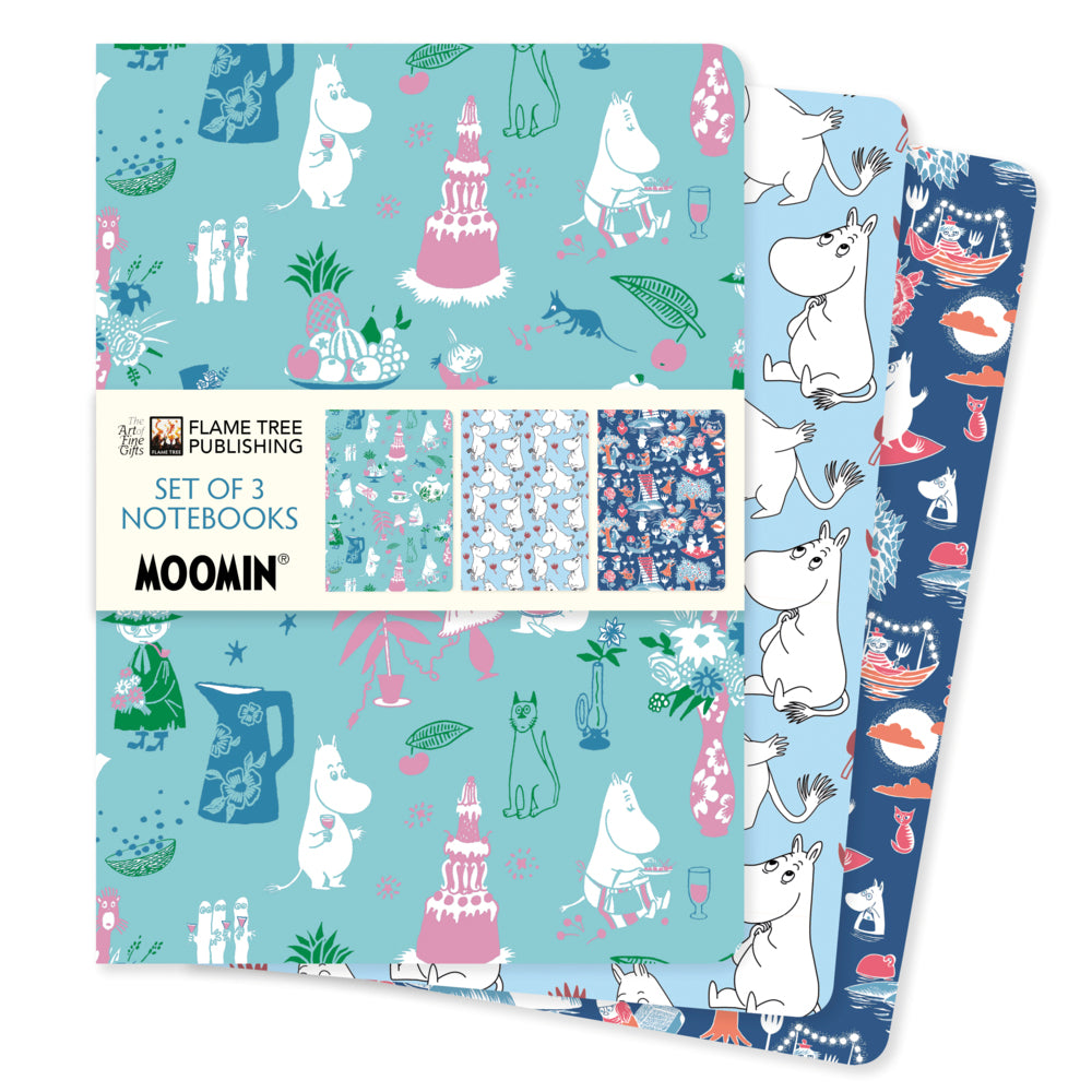 Dreier Set DIN-A5-Format-Notizbücher: Mumin Klassik (Flame Tree Publishing)