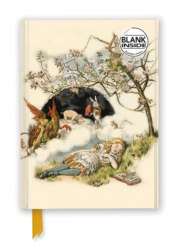 Premium Notizbuch Blank DIN A5: Alice im Wunderland - Schlafende Alice (Flame Tree Publishing)