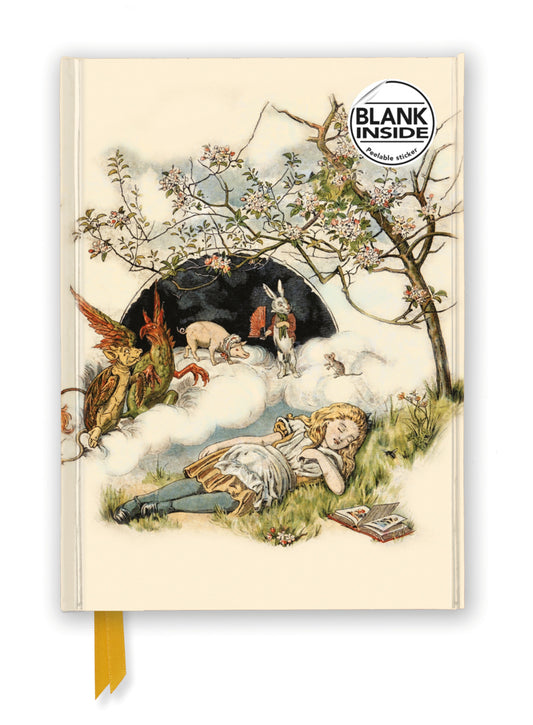 Premium Notizbuch Blank DIN A5: Alice im Wunderland - Schlafende Alice (Flame Tree Publishing)