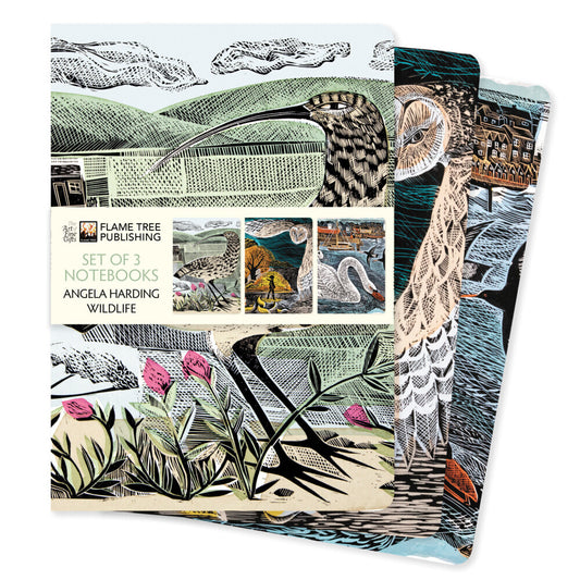 Dreier Set DIN-A5-Format-Notizbücher: Angela Harding, Tierwelt (Flame Tree Publishing)