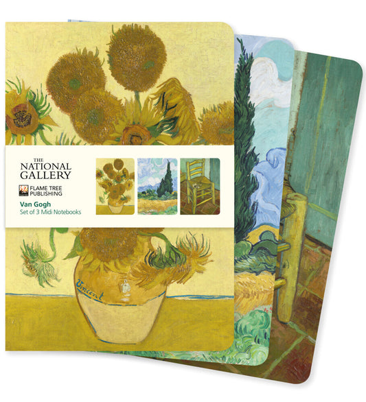 Dreier Set Mittelformat-Notizbücher: Vincent van Gogh (Flame Tree Publishing)