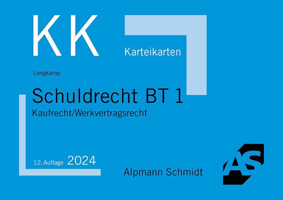 Karteikarten Schuldrecht BT 1 (Tobias Langkamp)