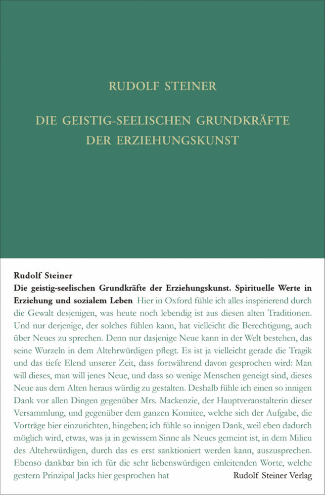 Die geistig-seelischen Grundkräfte der Erziehungskunst (Rudolf Steiner)