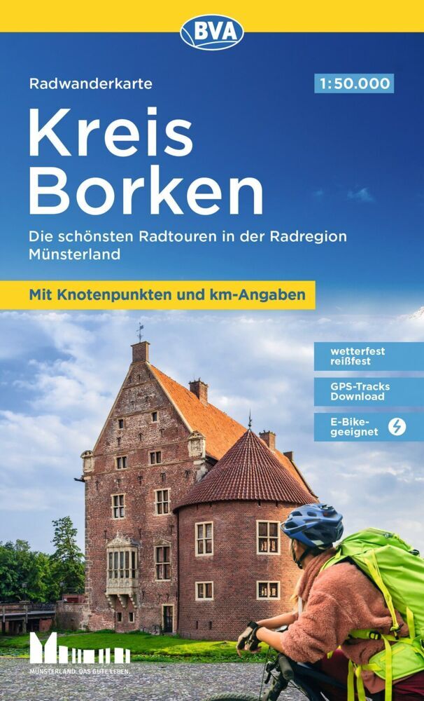 BVA Radwanderkarte Kreis Borken mit Knotenpunkten 1:50.000