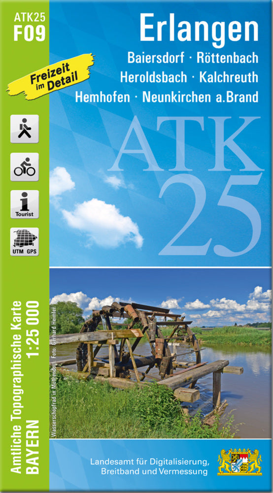 ATK25-F09 Erlangen (Amtliche Topographische Karte 1:25000) (Breitband Und Vermessung, Bayern Landesamt Für Digitalisierung)