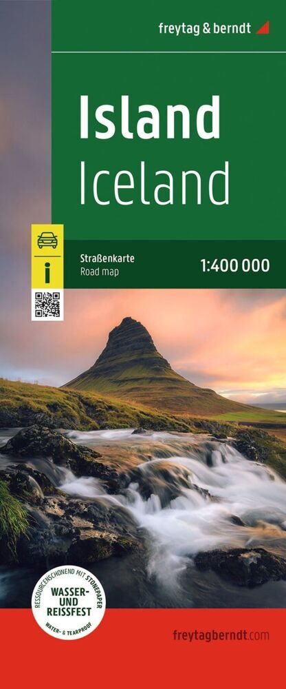freytag & berndt Straßenkarte Island, Softcover 1:400.000