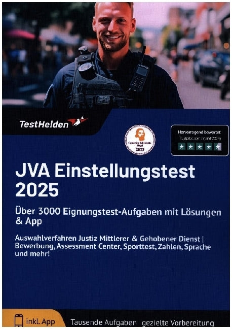 JVA Einstellungstest 2025: Über 3000 Eignungstest-Aufgaben mit Lösungen & App Auswahlverfahren Justiz Mittlerer & Gehobener Dienst | Bewerbung, Assessment Center, Sporttest, Zahlen, Sprache und mehr! (Tom Wenk)