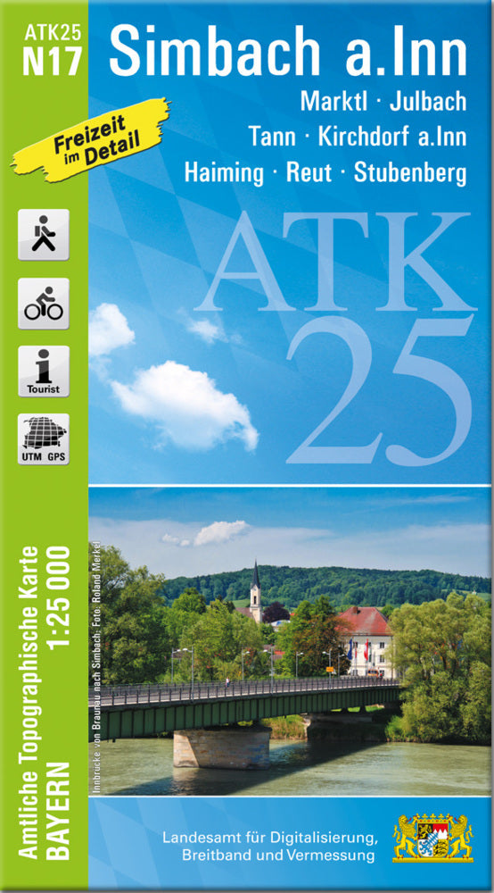 ATK25-N17 Simbach a.Inn (Amtliche Topographische Karte 1:25000) (Breitband Und Vermessung, Bayern Landesamt Für Digitalisierung)