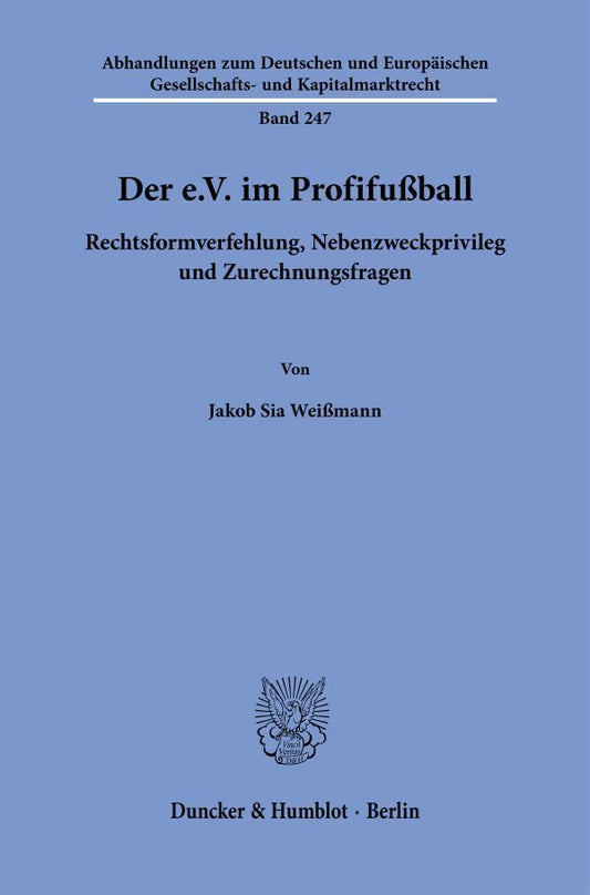Der e.V. im Profifußball (Jakob Sia Weißmann)