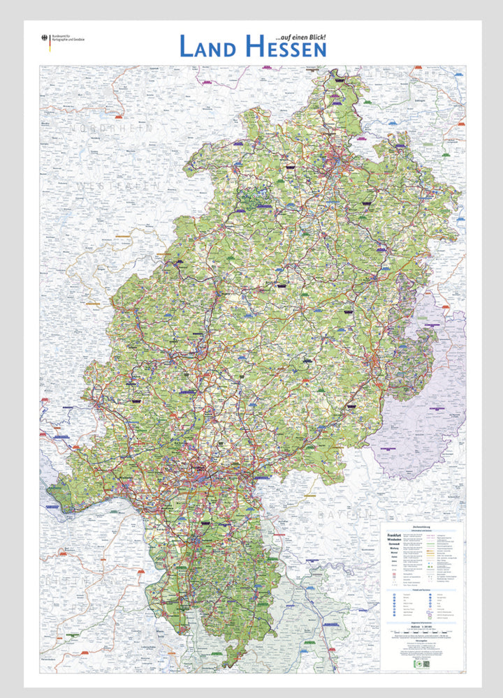 Land Hessen auf einen Blick! (Bkg - Bundesamt Für Kartographie Und Geodäsie)