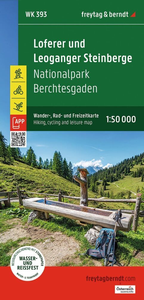freytag & berndt Wanderkarte WK 393 Loferer und Leoganger Steinberge, Nationalpark Berchtesgaden 1:50.000