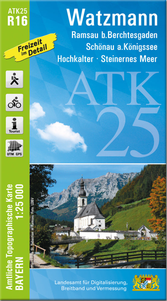 ATK25-R16 Watzmann (Amtliche Topographische Karte 1:25000) (Breitband Und Vermessung, Bayern Landesamt Für Digitalisierung)