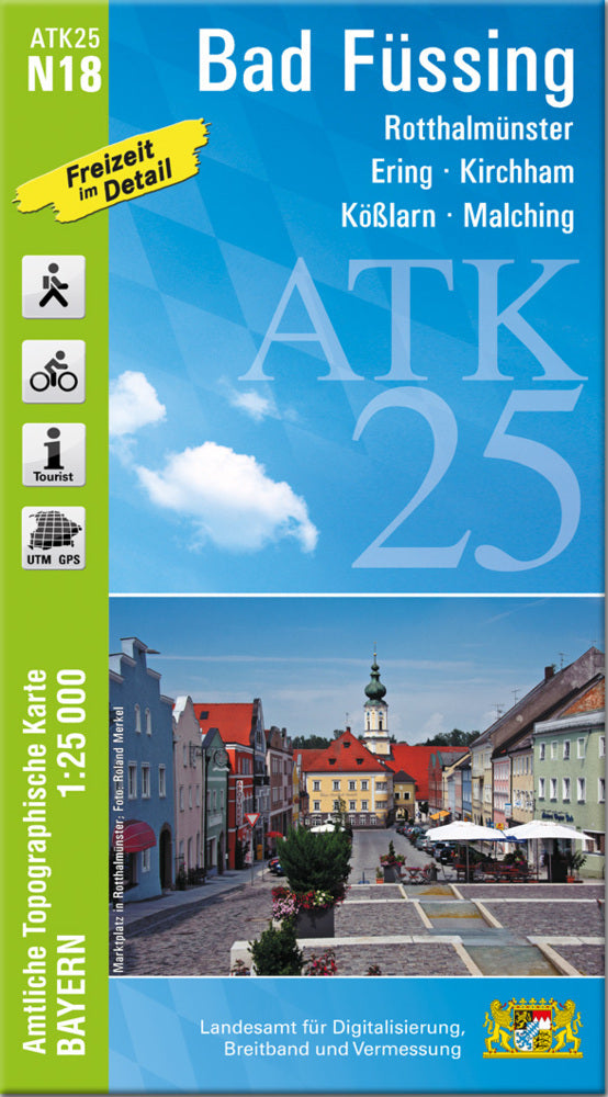 ATK25-N18 Bad Füssing (Amtliche Topographische Karte 1:25000) (Breitband Und Vermessung, Bayern Landesamt Für Digitalisierung)