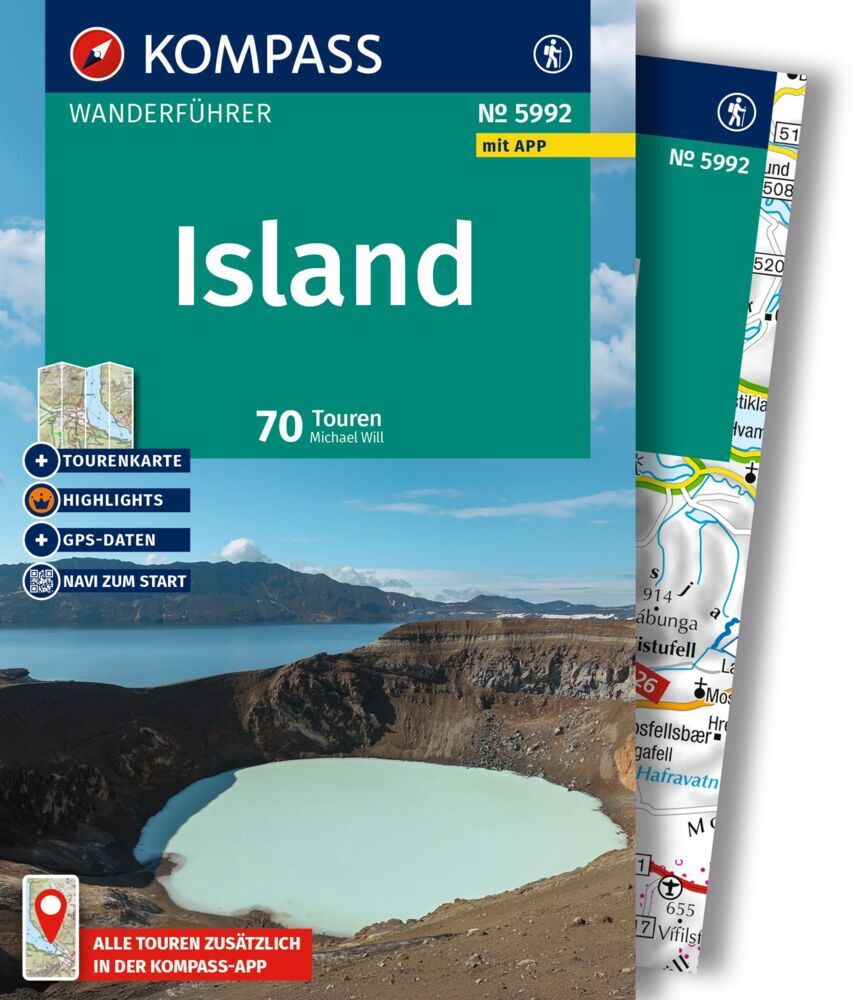 KOMPASS Wanderführer Island, 70 Touren mit Extra-Tourenkarte (Michael Will)