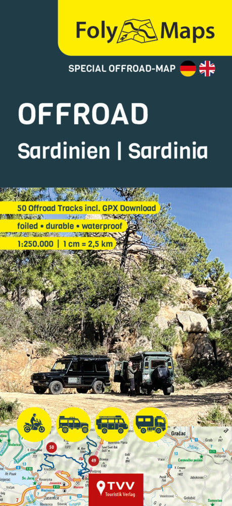 FolyMaps OFFROAD Sardinien 1:250 000 (Bikerbetten - Tvv Touristik Verlag Gmbh)