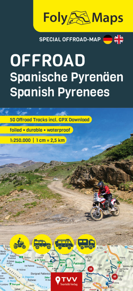 FolyMaps OFFROAD Spanische Pyrenäen 1:250 000 (Bikerbetten - Tvv Touristik Verlag Gmbh)