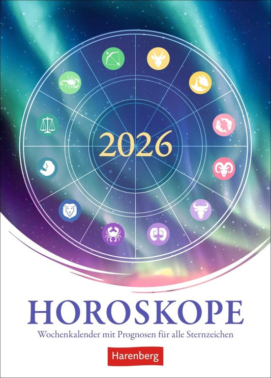 Horoskope Wochenkalender 2026 - Wochenkalender mit Prognosen für alle Sternzeichen