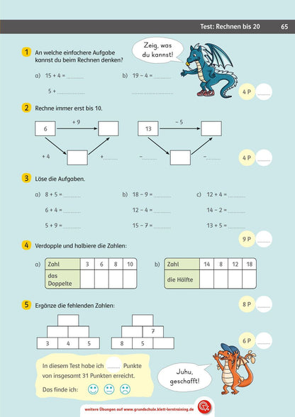 Klett Team Drachenstark: Das grosse Trainingsbuch Mathe 1. Klasse