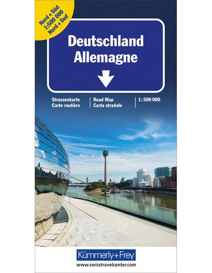 Hallwag Kümmerly+Frey Deutschland Nord + Süd Strassenkarte 500000
